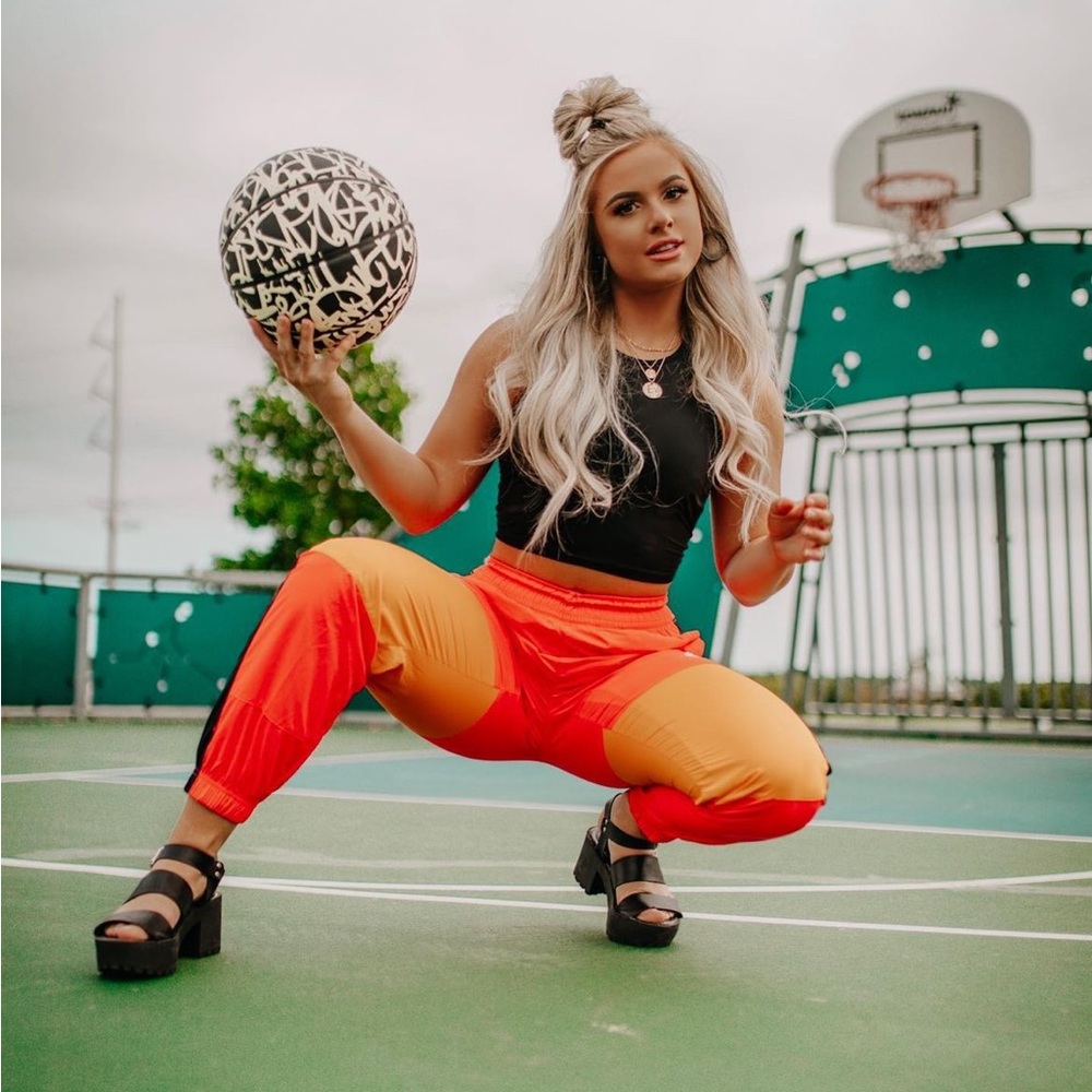 Nike re-issue coral, pink, black joggers
